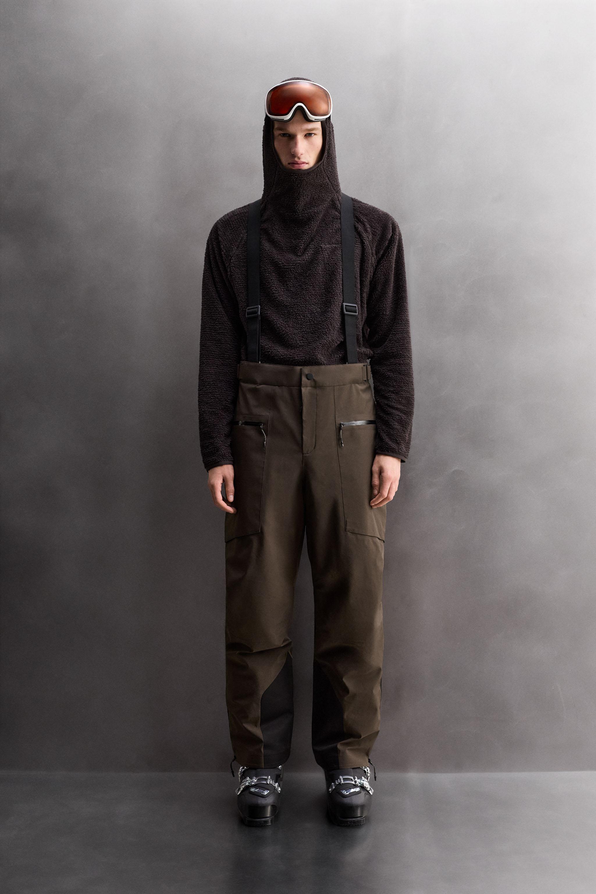 RECCO® WATERPROOF SHELL PUFFER SKI PANTS - Brown | ZARA United States