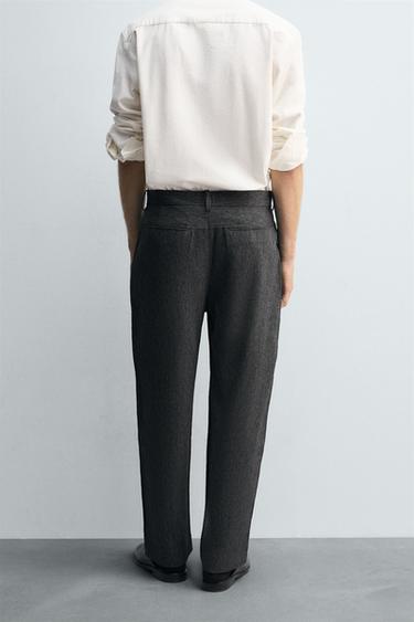 PANTALON CARROT FIT STRUCTURÉ - Gris / Bleu de Zara - Image 2