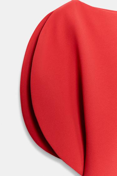 Zara ZW COLLECTION ASYMMETRIC MIDI DRESS - Bright red
