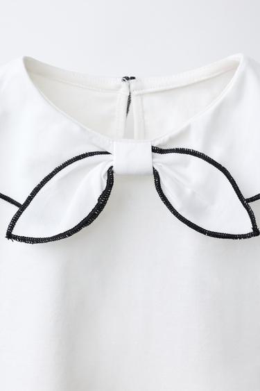 T-SHIRT FOULARD AVEC NŒUD - Blanc de Zara - Image 2
