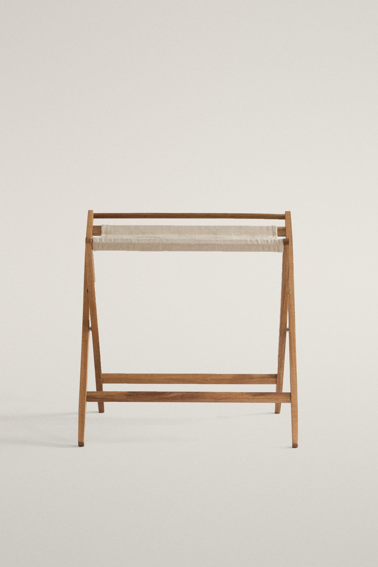 FOLDING LUGGAGE RACK — Light beige