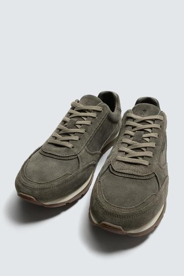 CASUAL LEATHER TRAINERS - Grey by Zara - Image 5