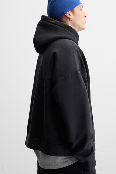 WASHED HOODIE - Dark grey by Zara - Image 5