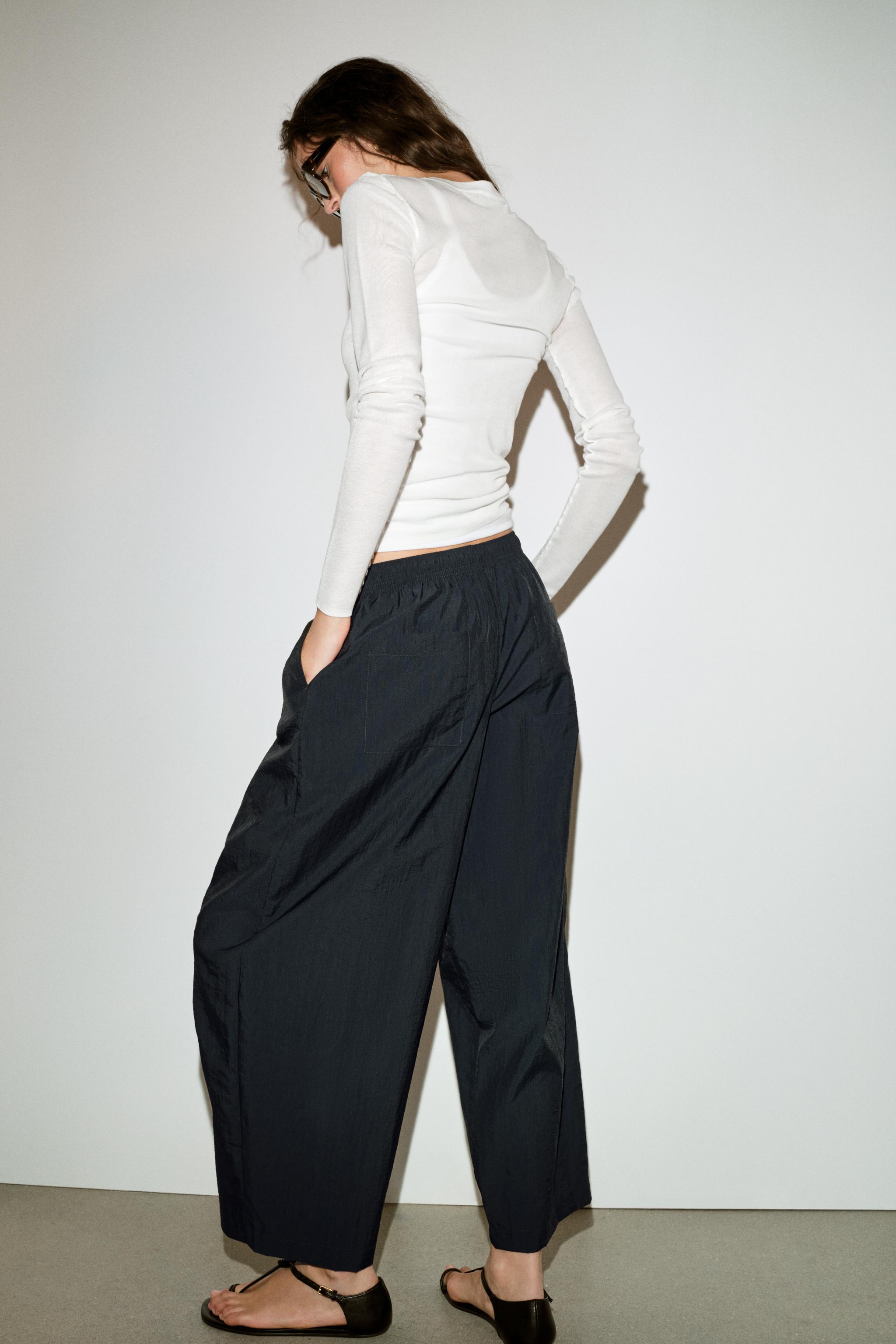 PANTALON BARREL À TAILLE ÉLASTIQUE