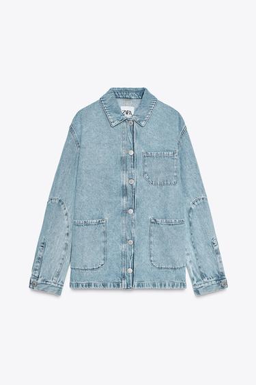CAZADORA DENIM TRF OVERSIZE - Azul de Zara - Imagen 0