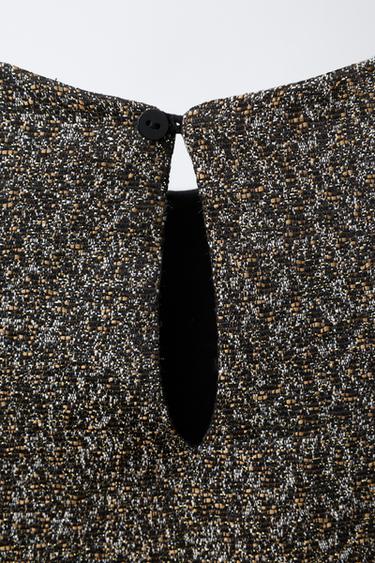 ROBE BRILLANTE AVEC NŒUDS EN VELOURS - Doré de Zara - Image 3