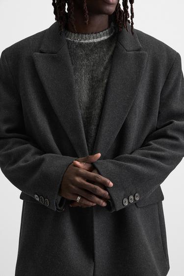 SHORT COAT - Anthracite Grey by Zara - Image 4