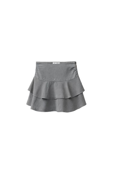 FALDA VOLANTES TACHAS - Gris antracita de Zara