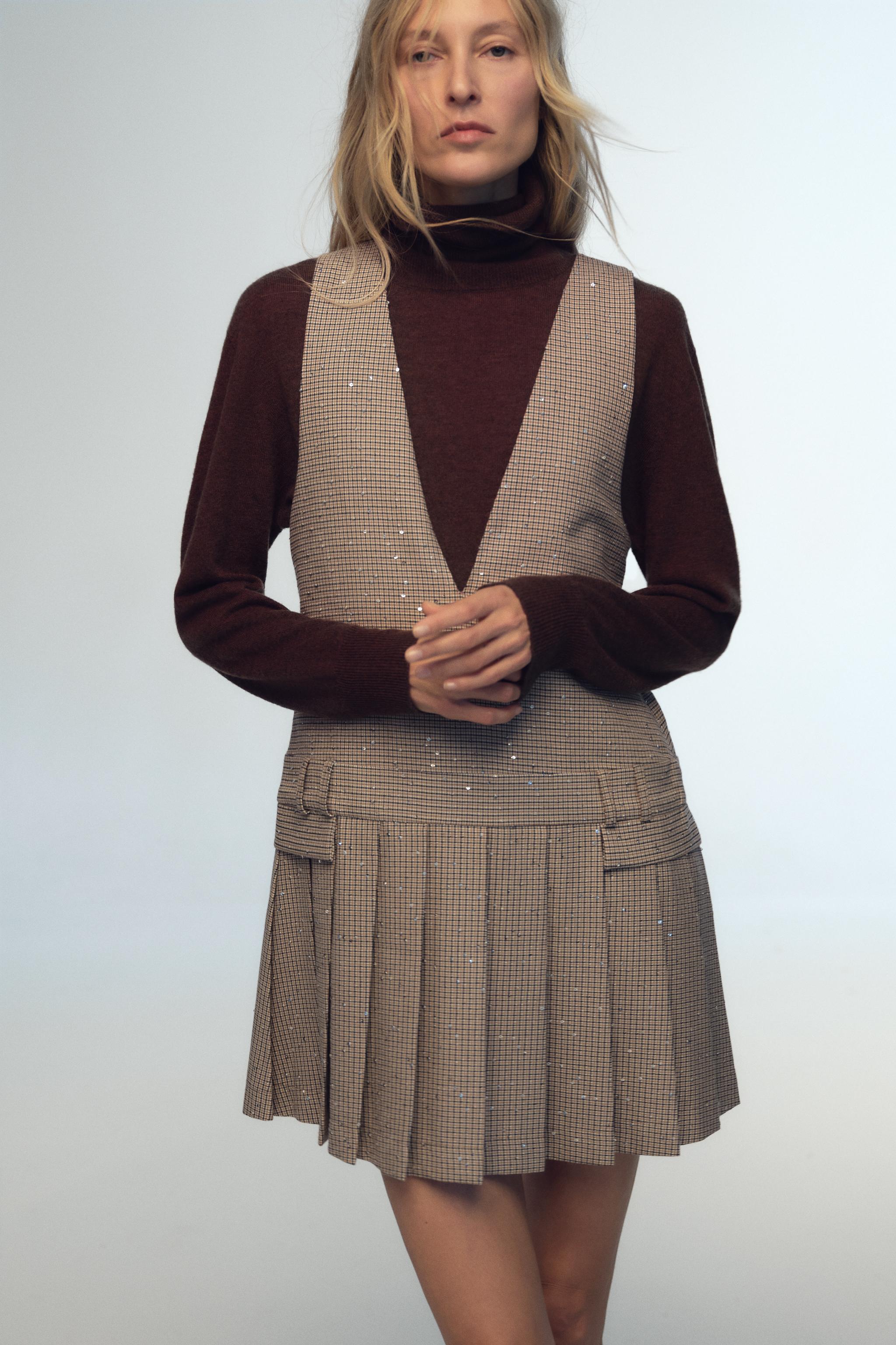 Dress Vestido Pichi Vestidos Pichi Cuadros Mango Pichi Cuadros