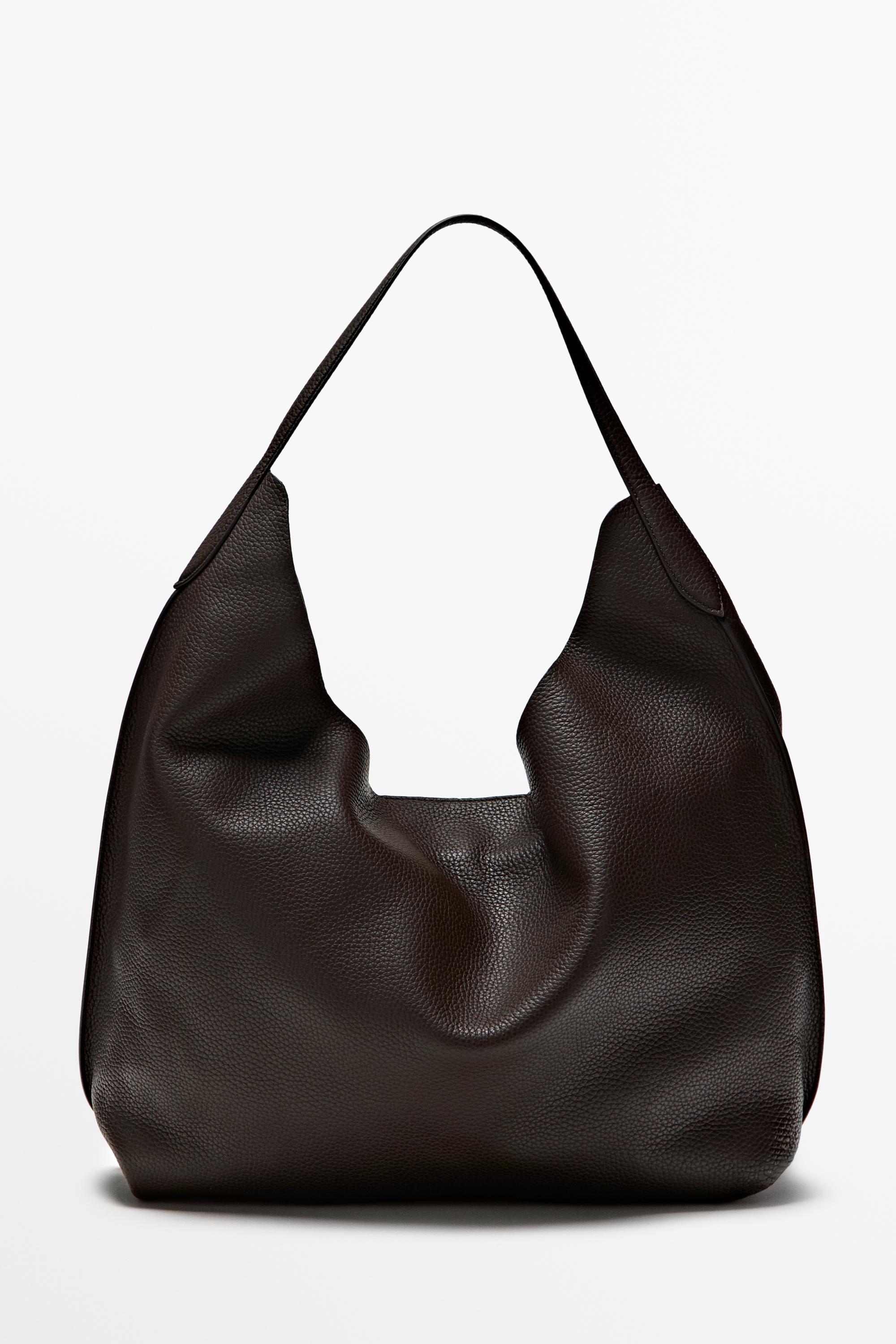 Sac porté épaule en cuir nappa