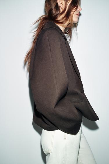 PUFF SLEEVE BLAZER - Brown by Zara - Image 2