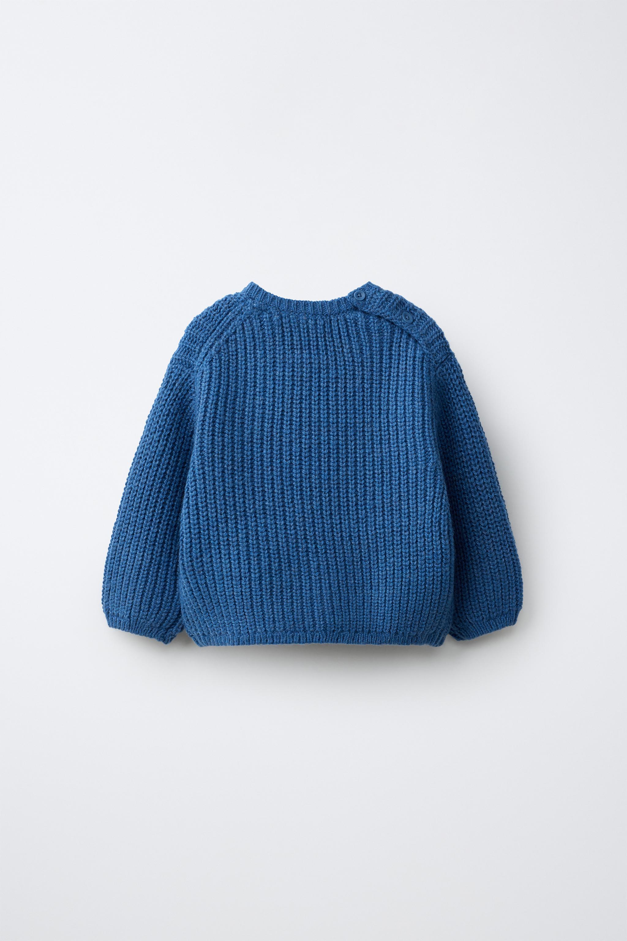 BEAR PATCH KNIT JUMPER — Bluish
