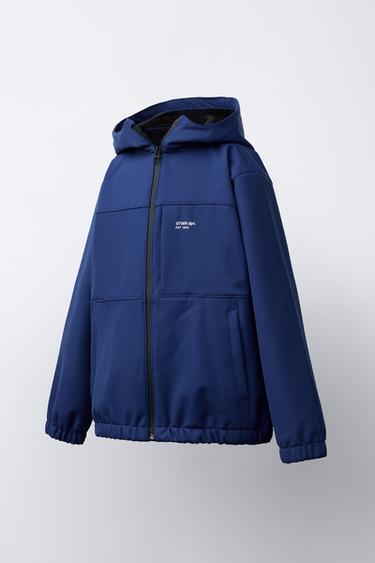 HOODED TECHNICAL JACKET - Bluish by Zara - Image 1