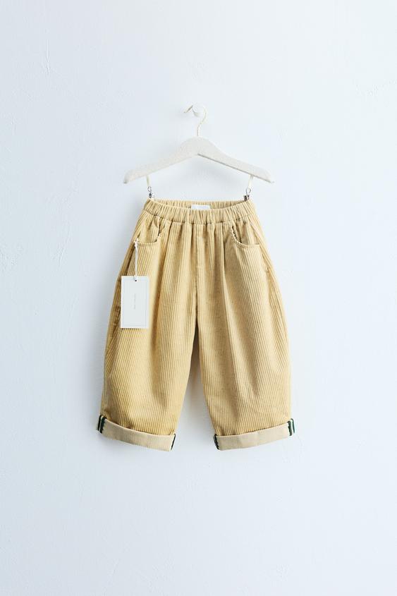 Zaras Zara Timeless – ballongformad manchesterbyxa - Ockrafärgad - Bild 0