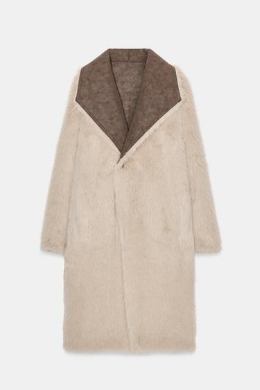 MANTEAU RÉVERSIBLE DOUBLE FACE EFFET FOURRURE - Vison de Zara - Image 8
