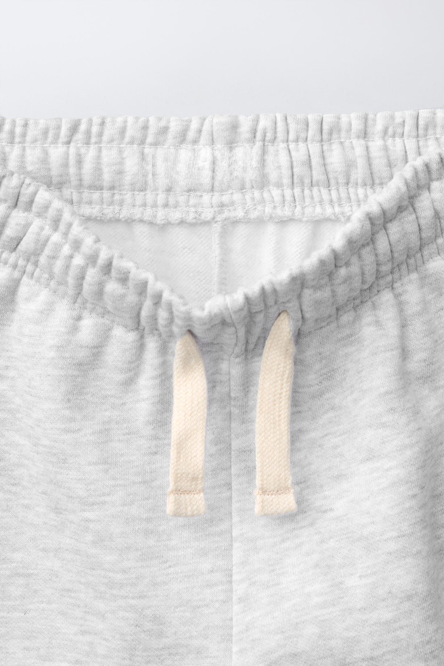 Детские брюки Zara Text Barrel Sweatpants, цвет: Серый меланжевый — фото 4