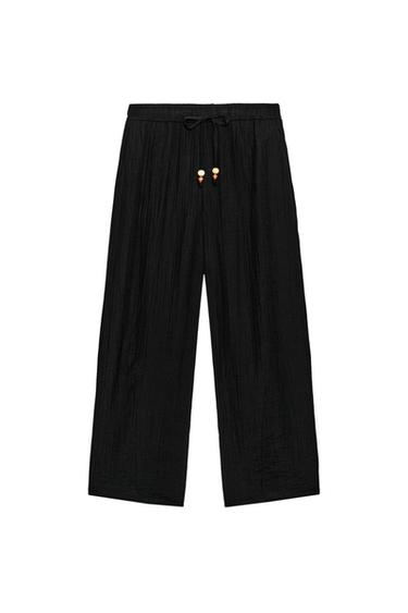 RUSTIC BARREL TROUSERS - Black by Zara