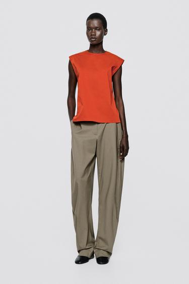 Cotton blend poplin top - LIMITED EDITION — Orange 1