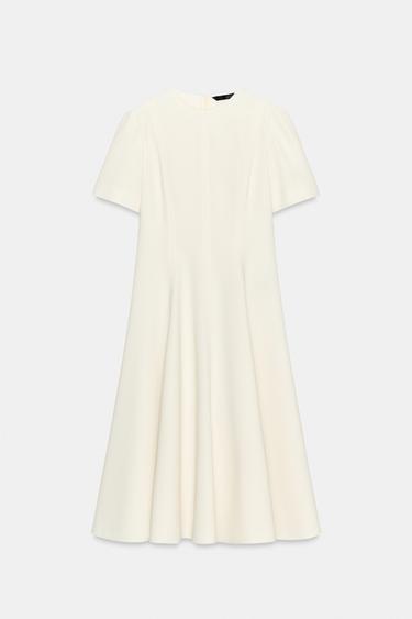 فستان ميدي بفريل ZW COLLECTION - خام وسط الخاص بـ Zara - صورة 0