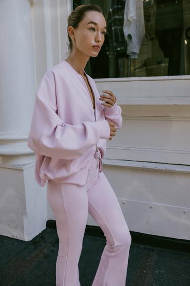 Zara BOMBER JAKNA INTERLOCK – Ružičasta
