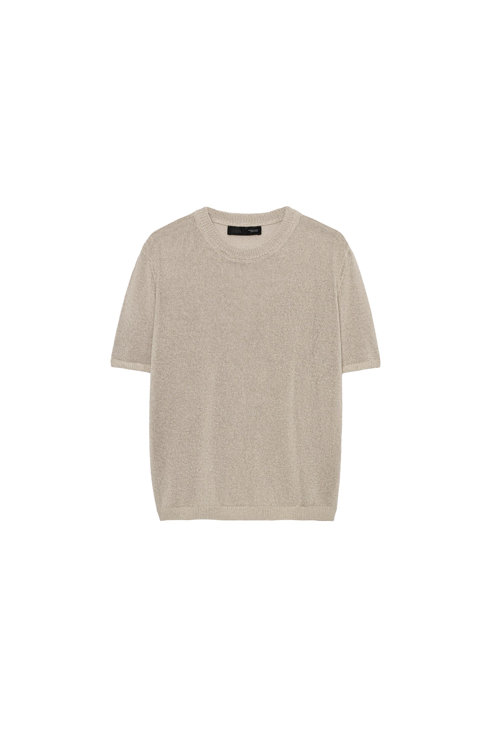 zara — TOP IN MAGLIA A MANICHE CORTE