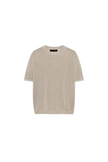 ショートスリーブニットトップスサンドZaraのショートスリーブニットトップス - サンド 