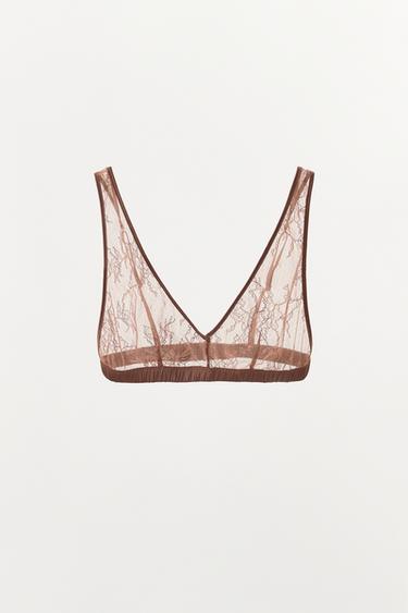 КРУЖЕВНОЙ БЮСТГАЛЬТЕР — ЦВЕТ РОЗОВОГО ДЕРЕВА от Zara