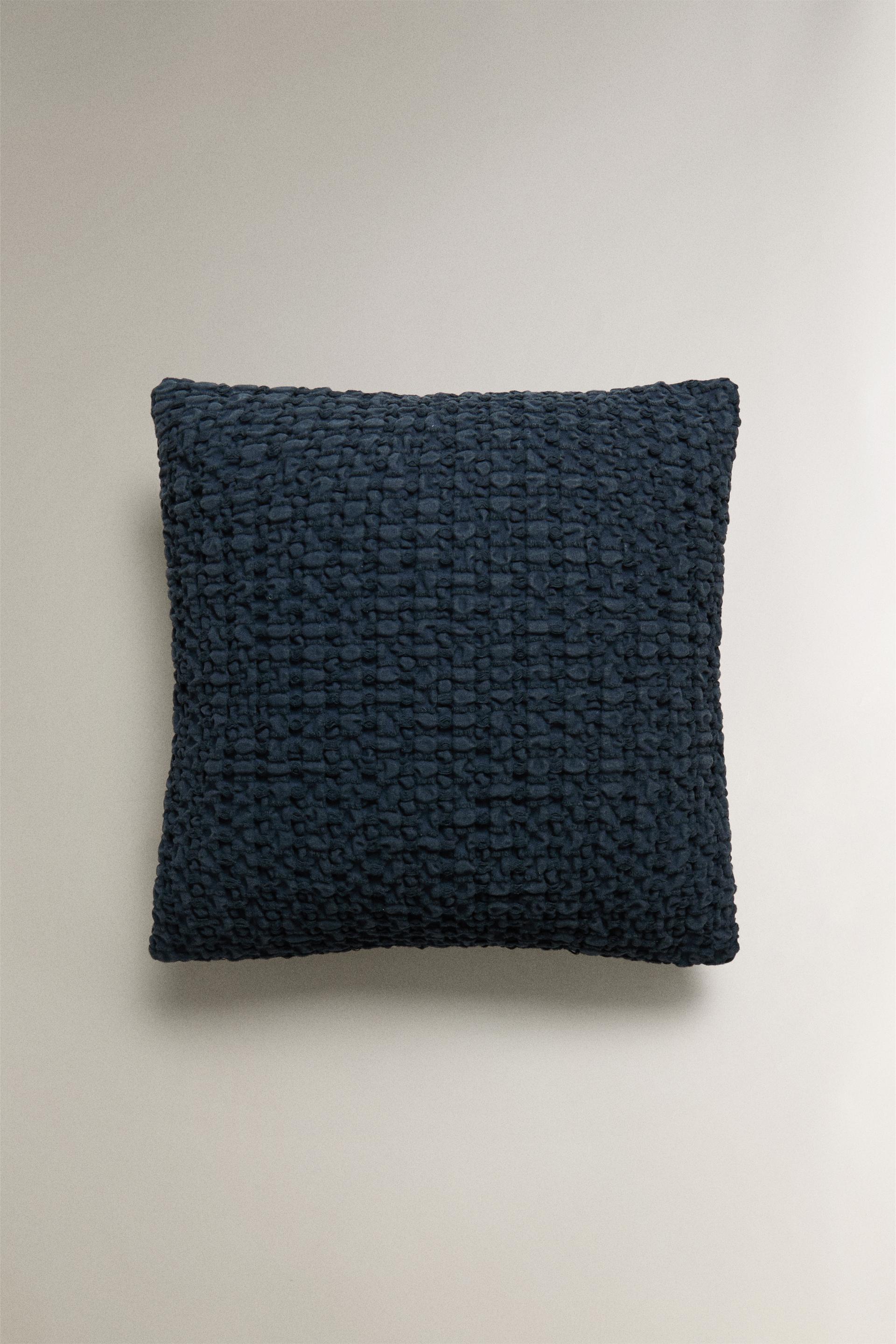 WAFFLEKNIT THROW PILLOW COVER Midblue ZARA United States