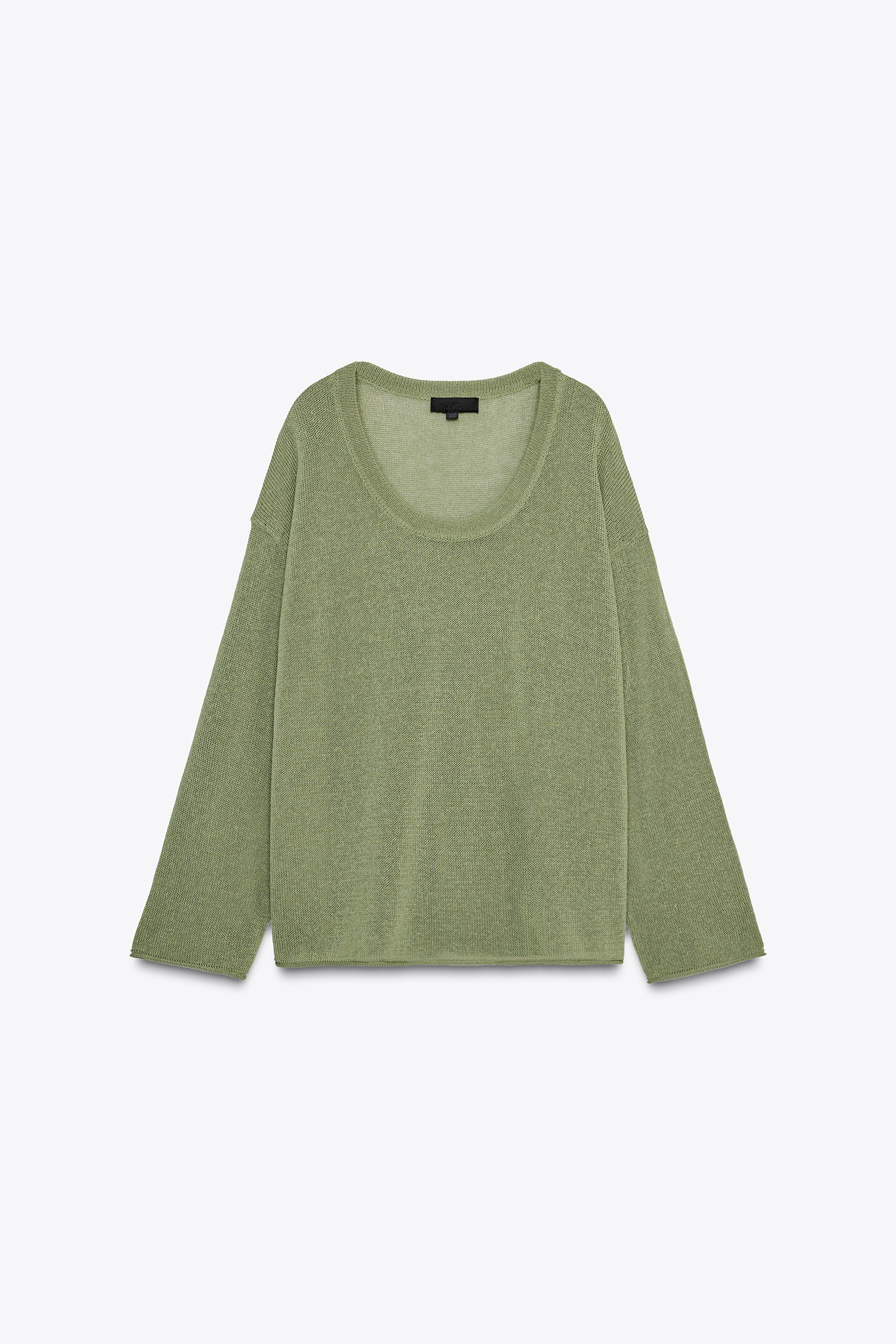 ラスティックニットセーター - グリーン | ZARA Japan / 日本