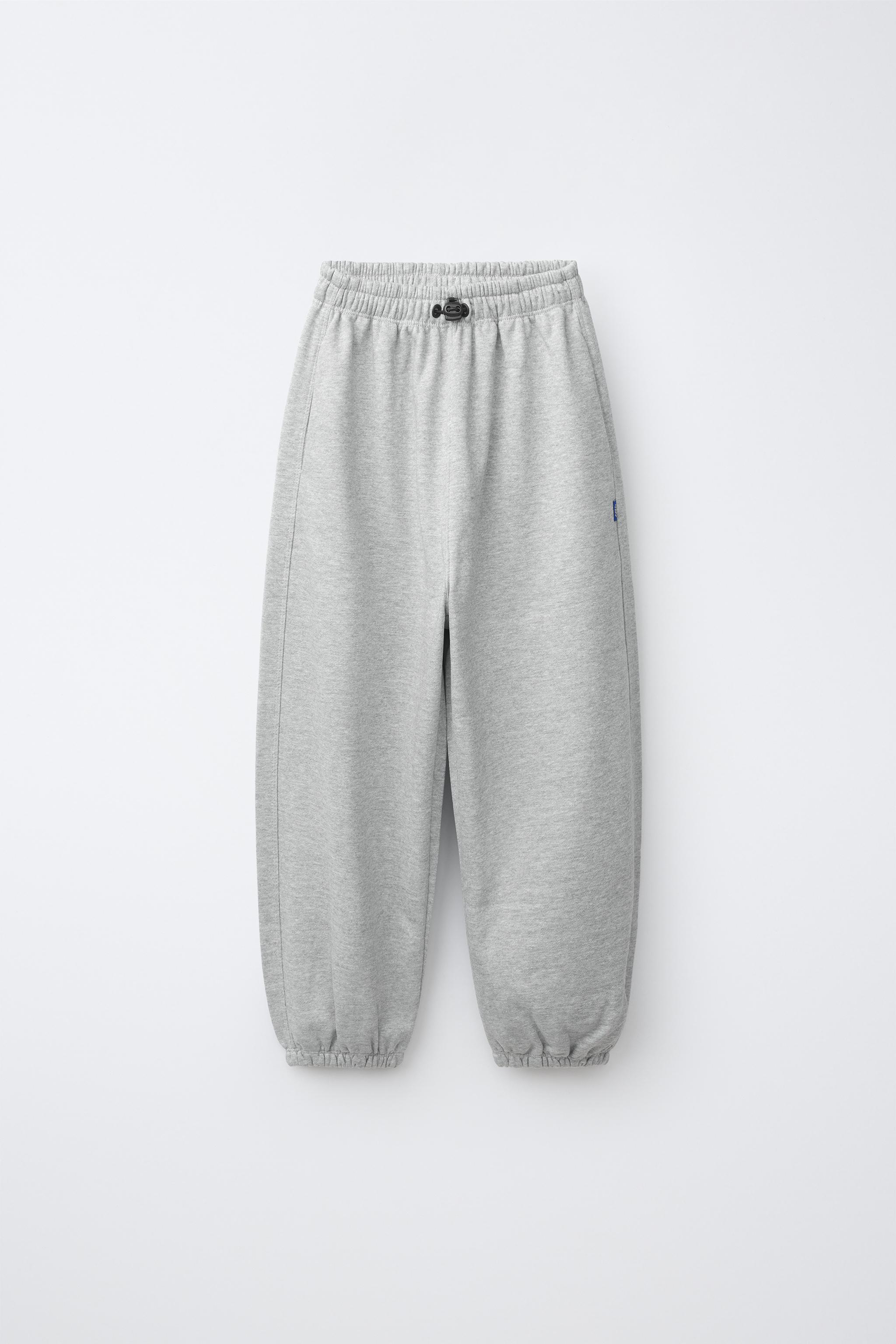 BALLOON PLUSH PANTS — Gray marl
