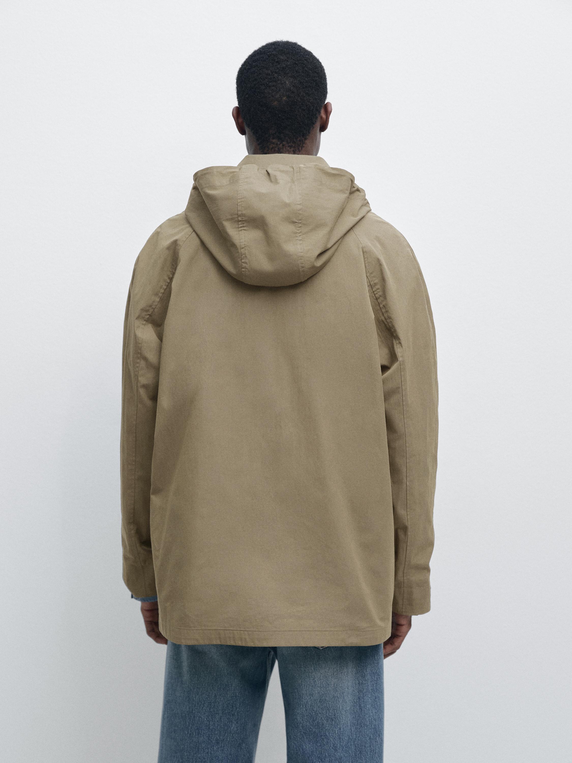 Cotton blend parka with pockets