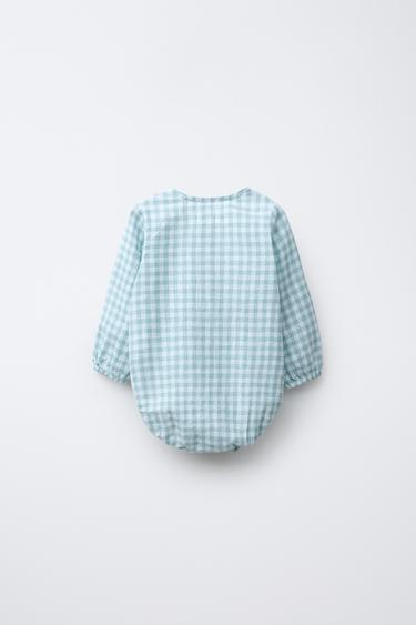 BODY À CARREAUX VICHY - Vert d'eau de Zara - Image 1
