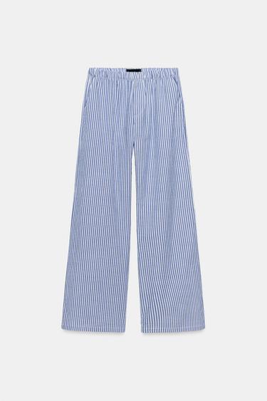 STRIPED PYJAMA-STYLE TROUSERS - Blue/White by Zara - Image 5