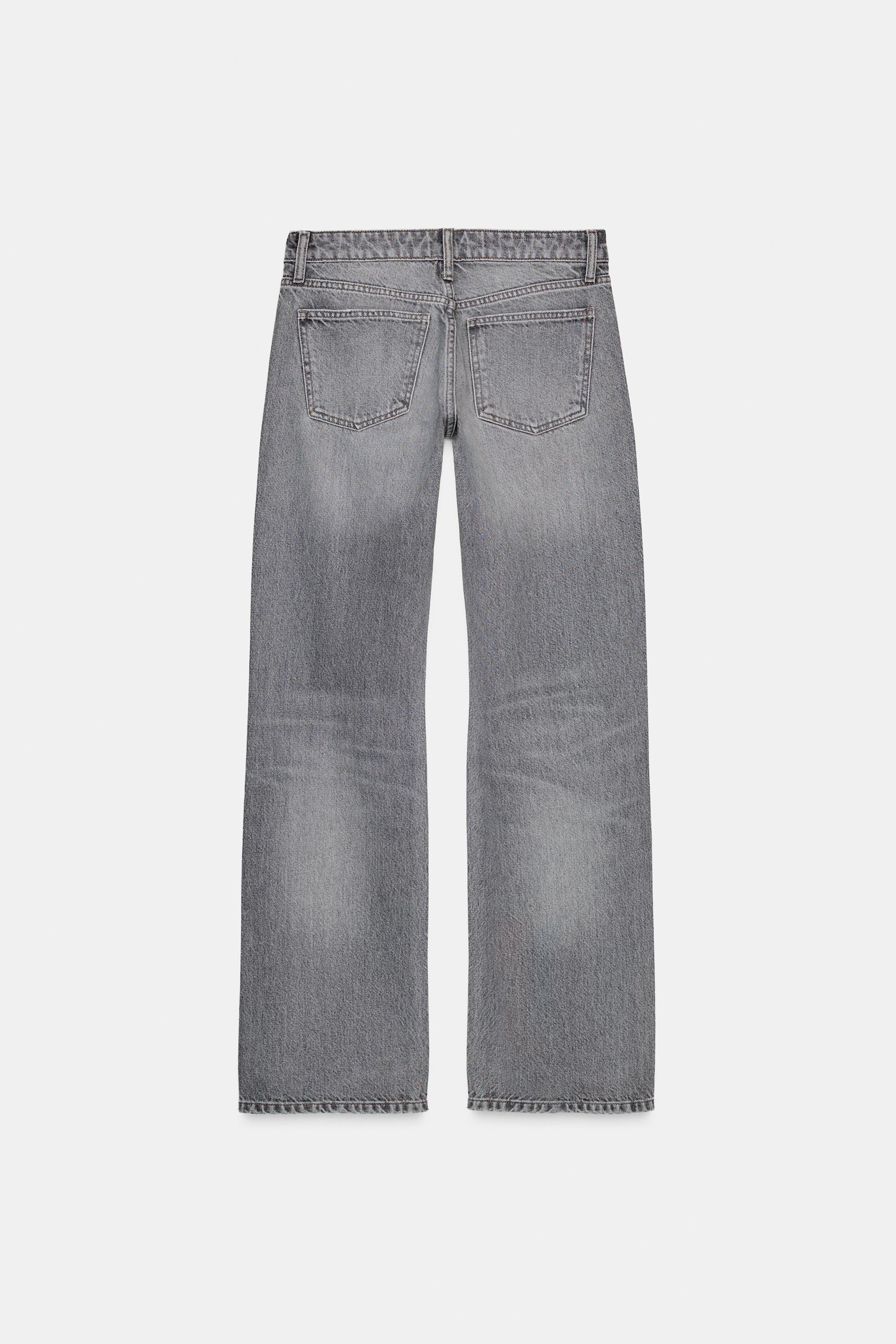 TRF WIDE-LEG LOW-RISE JEANS - Grey | ZARA India
