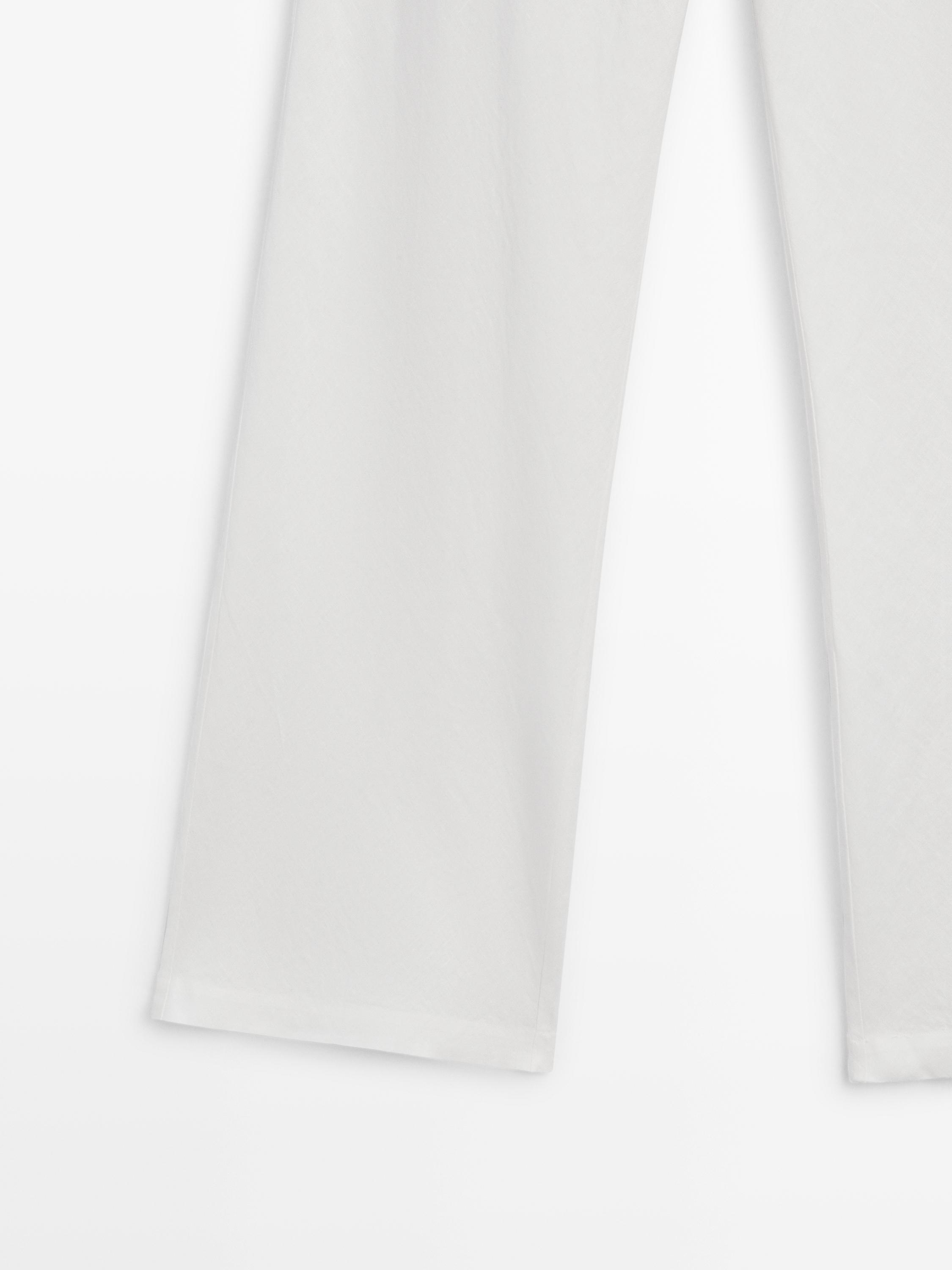 Pantalon taille élastique 100 % lin