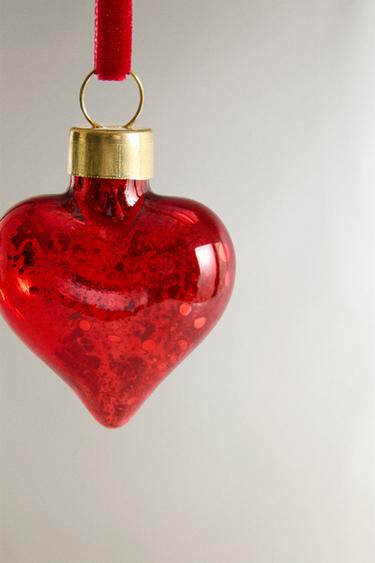 PACK OF MINI HEART CHRISTMAS TREE DECORATIONS (PACK OF 3) - Gold / Silver by Zara - Image 3