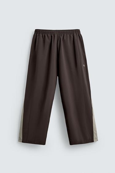 RELAXED FIT TECHNICAL TROUSERS - Brown by Zara