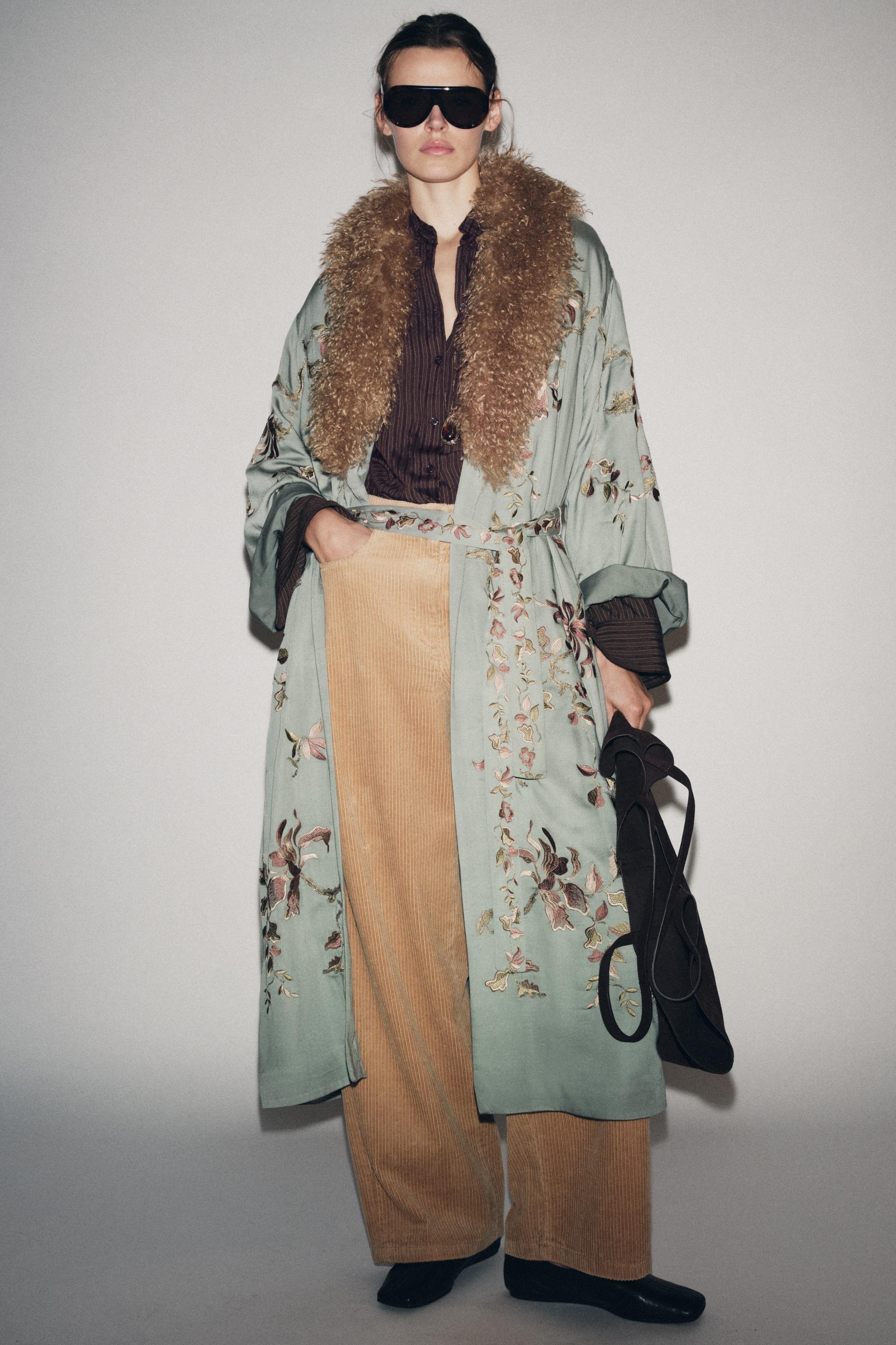 FAUX FUR COLLAR KIMONO ZW COLLECTION LIMITED EDITION