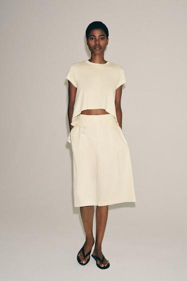 ZW COLLECTION PLEATED BERMUDA SHORTS - Sand by Zara