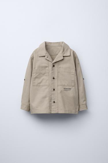TECHNICAL SLOGAN SHIRT - Light beige by Zara