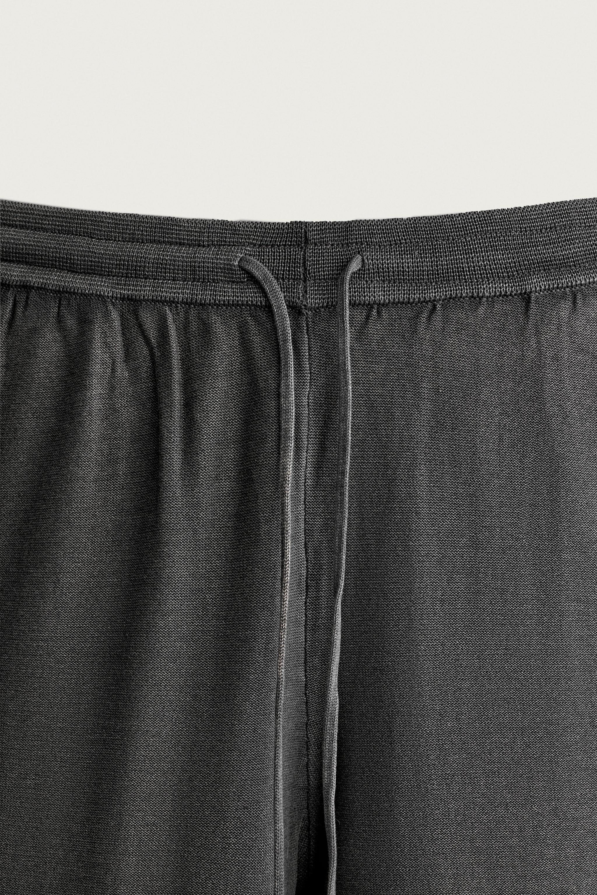 Мужские брюки Zara COTTON KNIT RELAXED FIT PANTS — фото 9