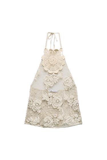 CROCHET HALTER NECK TOP