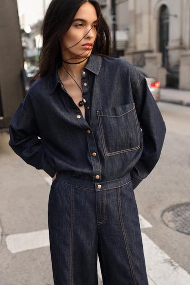 JEAN Z1975 JOGGER WIDE LEG TAILLE HAUTE - Bleu de Zara - Image 2