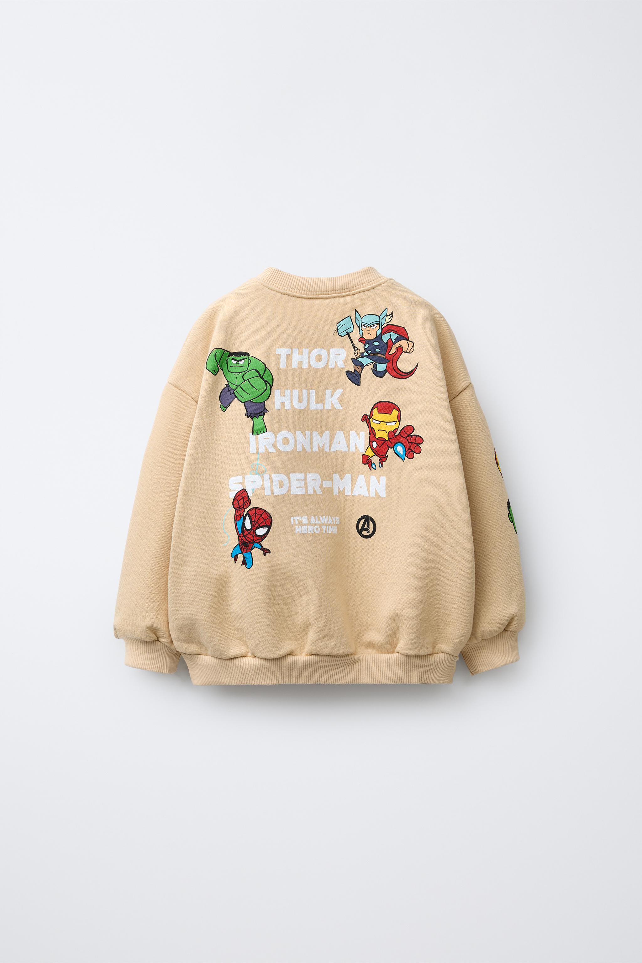 THE AVENGERS © MARVEL PRINTED SWEATSHIRT Light beige ZARA