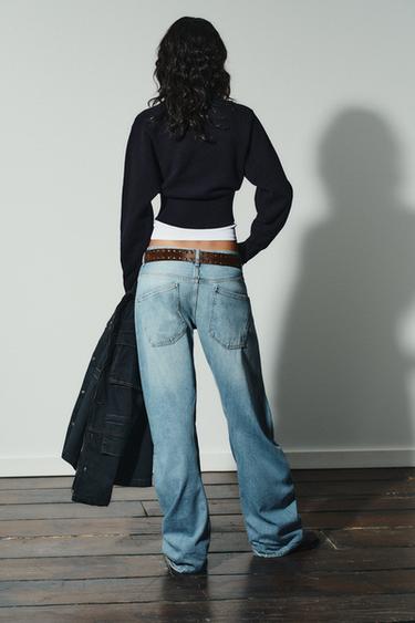 PLAIN KNIT CROP SWEATER - Navy blue by Zara - Image 3