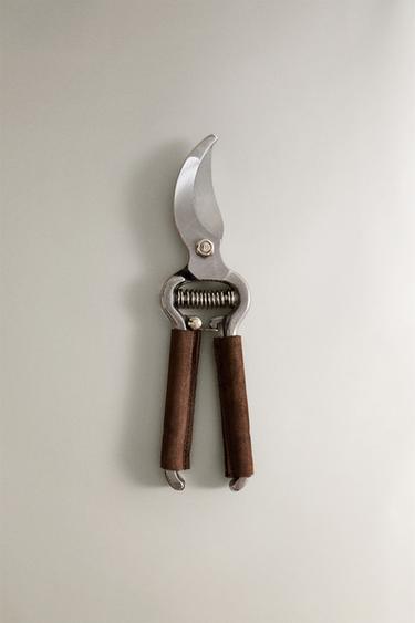 STEEL AND LEATHER GARDEN PRUNING SHEARS - Brown by Zara - Image 0