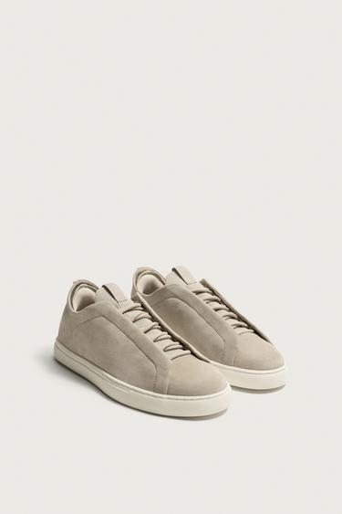 LEATHER SNEAKERS — Sandy Brown 2