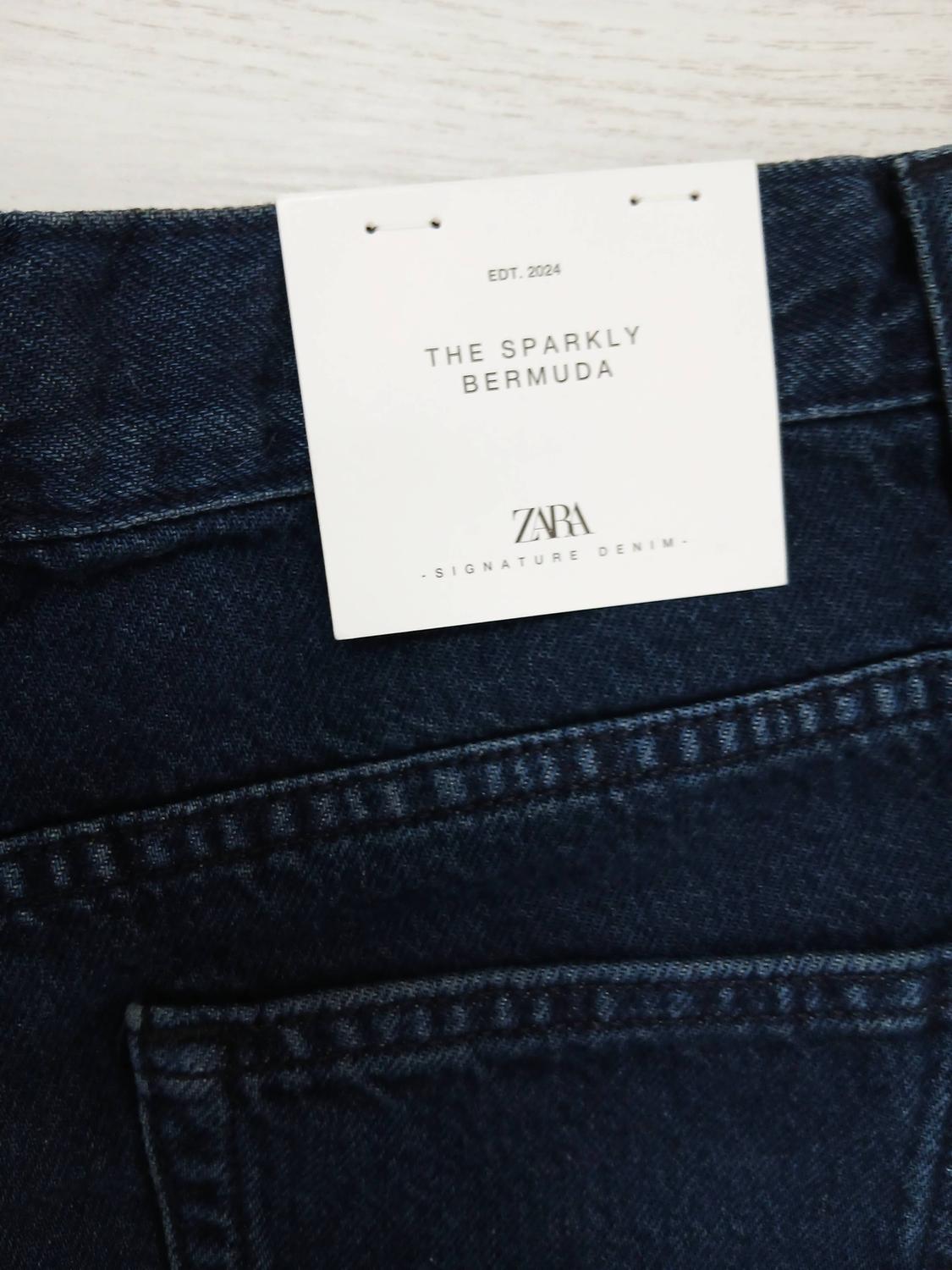 ZW COLLECTION MID-RISE DENIM BERMUDA SHORTS WITH RHINESTONES - Image 4