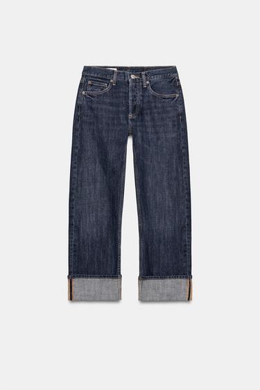 JEAN TRF DROITS REVERS TAILLE MOYENNE - Indigo foncé de Zara - Image 6