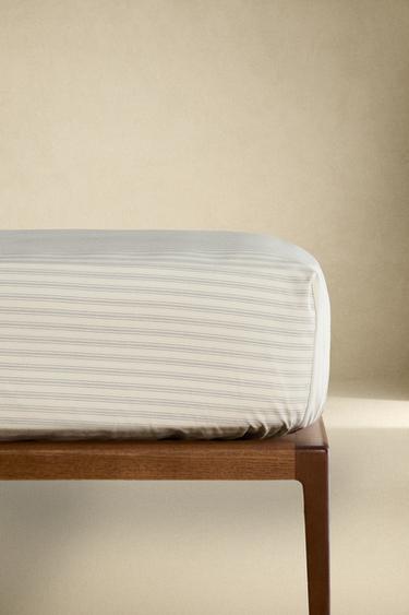 CHILDREN'S STRIPED FITTED SHEET - Light blue by Zara - Image 0